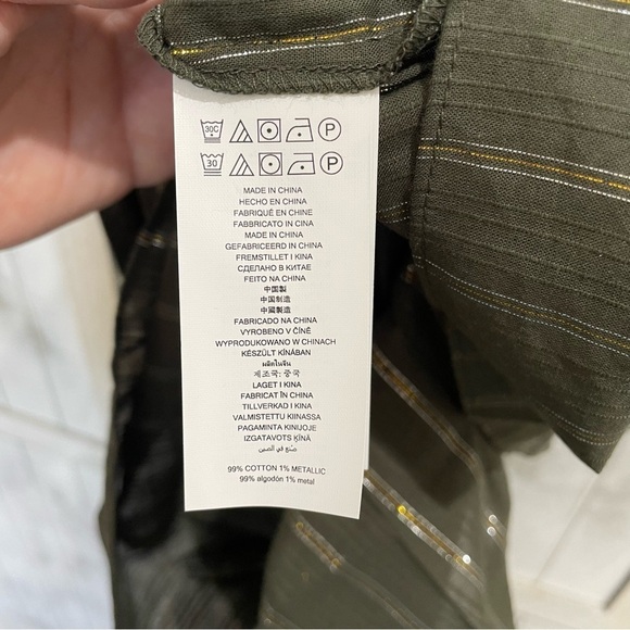 Michael Kors Metallic Stripe Cold-Shoulder Top Ivy work grandmacore light flowy - Picture 3 of 11